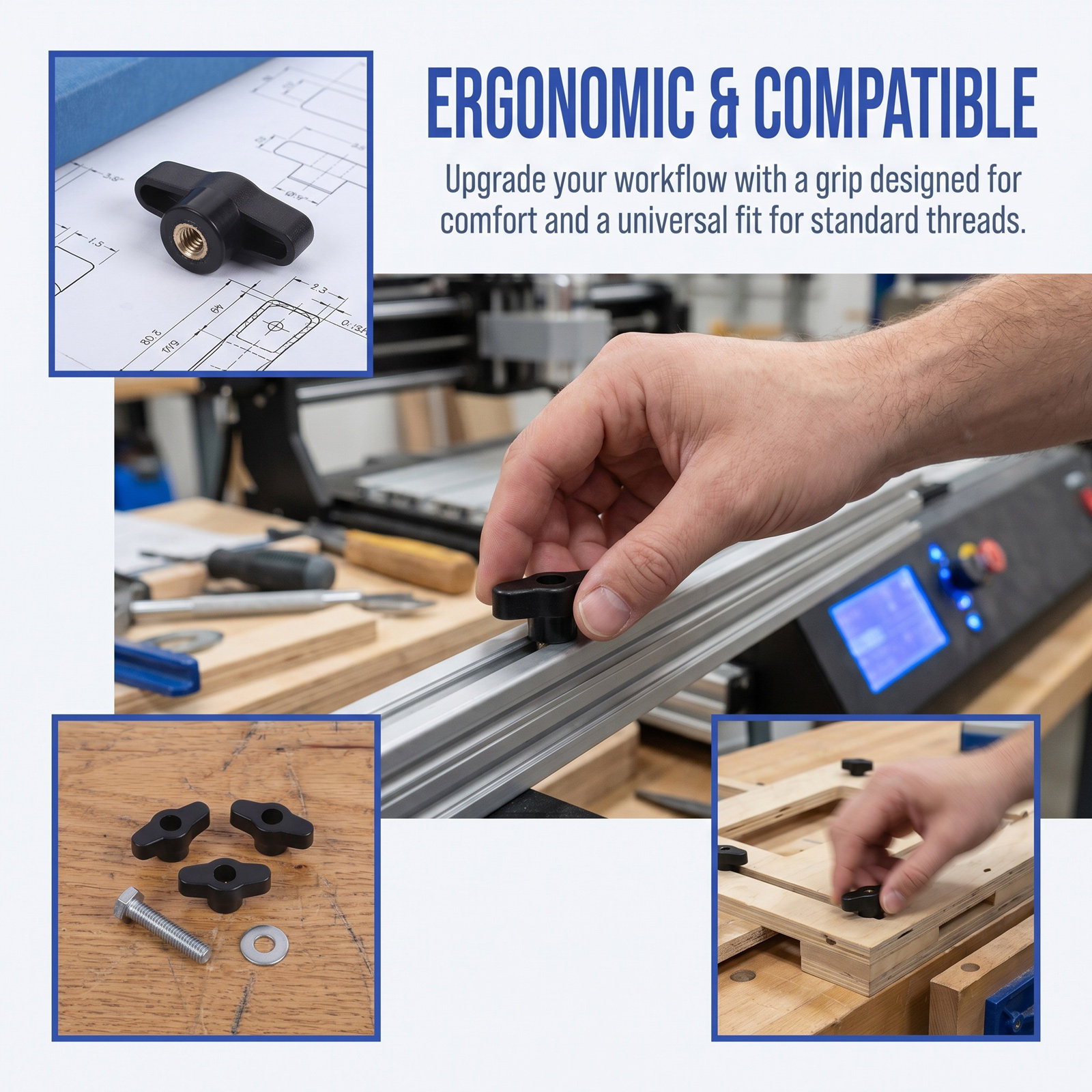 10pcs Ergonomic Clamping Handl - Drill Press review and price